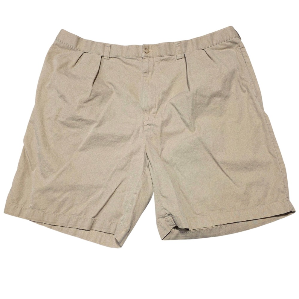 Bonobos Men's 33 Beige Chino Shorts Casual‎ Pleated 8 Inch Slim Cotton Blend